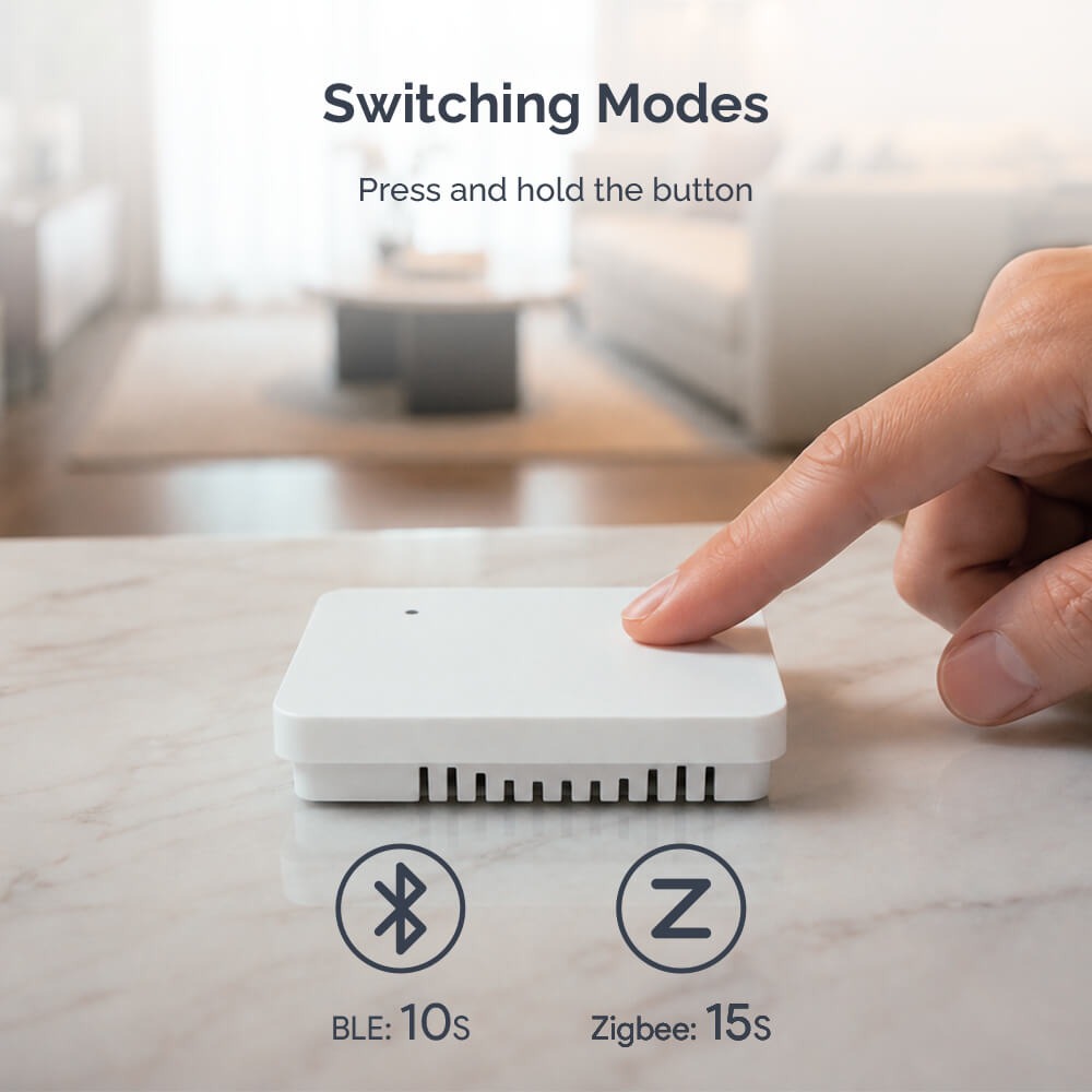 Přepínání režimu Bluetooth a Zigbee podržením tlačítka